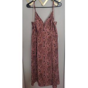 Express Sleeveless V-neck Animal Print Midi Dress